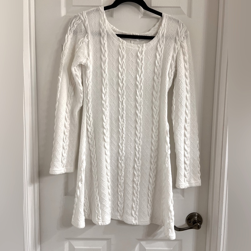White long sleeve sweater dress size small - Picture 1 of 4